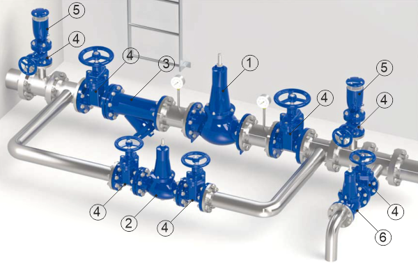 Схема монтажу редуктора тиску води