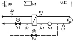схема отопления с контроллером Siemens RVD120