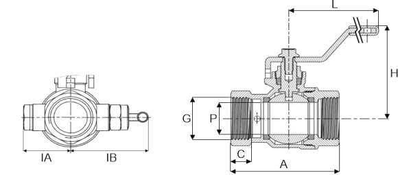 Розміри крана кульового Vir 342